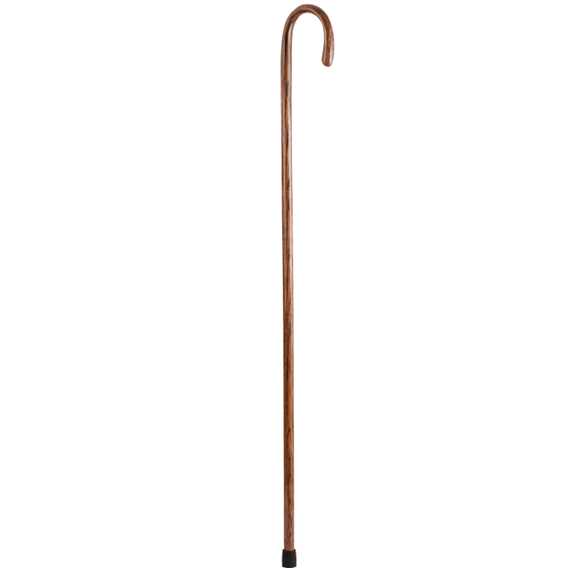 BRAZOS WALKING STICKS 602-3000-1222  Free Form Oak Shepherd's Crook Walking Stick, 58in, Red