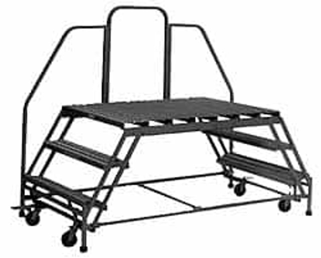 PW Platforms PWDE330-63 Steel Rolling Ladder: 3 Step