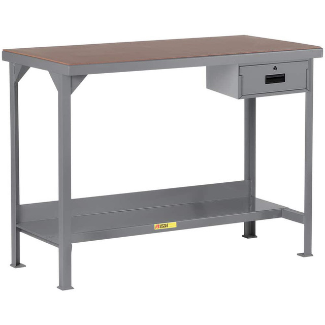 Little Giant. WSH2-3684-36-DR Stationary Work Benches, Tables; Bench Style: Heavy-Duty Use Workbench ; Edge Type: Square ; Leg Style: Fixed with Pre-Drill Holes for Anchoring ; Depth (Inch): 36 ; Color: Gray ; Maximum Height (Inch): 36