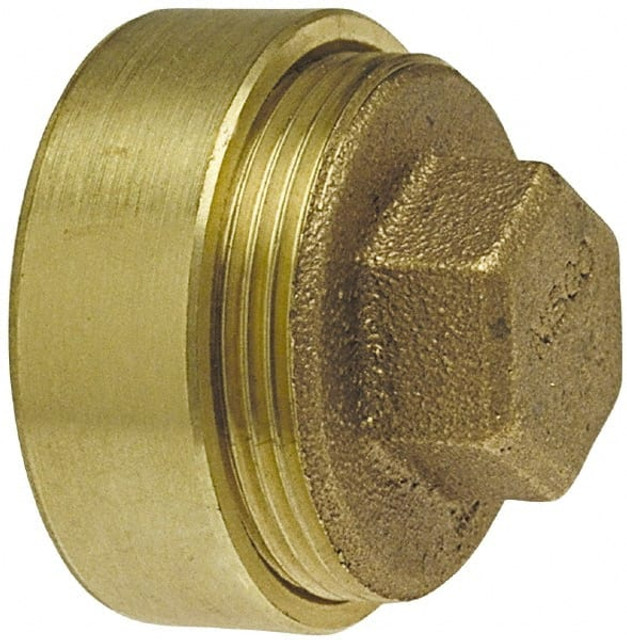 NIBCO E170450 Drain, Waste & Vent Flush Cleanout: 4 x 3" Fitting, FTG x CO with Plug, Cast Copper