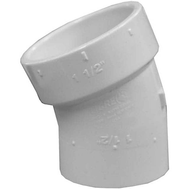 Jones Stephens PSL840 Plastic Pipe Fittings; Fitting Type: Street Elbow ; Fitting Size: 4 in ; Material: PVC ; End Connection: Hub x Spig ; Color: White ; Schedule: 40