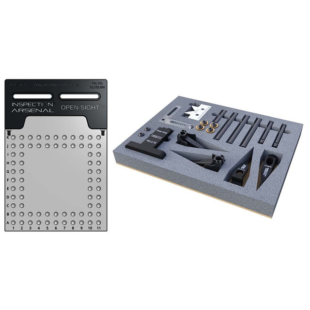 Phillips Precision SYS01_DK06VIS02 CMM Fixtures; Type: Vision Fixture System ; Plate Design: Magnetically Interlocking ; Material: Polycarbonate ; Thread Size: 1/4-20 ; Series: Open-Sight(TM) ; For Use With: Vision Inspection