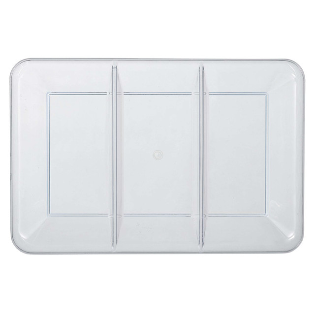 AMSCAN CO INC Amscan 436000.86  Plastic Rectangular Sectional Trays, 9in x 14-1/4in, Clear, Pack Of 5 Trays