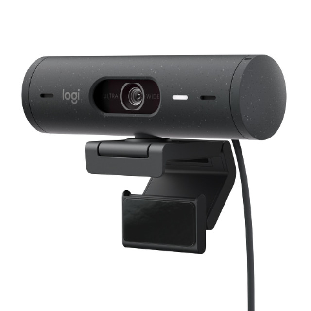 LOGITECH 960-001493  Brio 500 Full HD Webcam, 1-1/4inH x 4-5/16inW x 1-1/4inD, Graphite, 960-001493