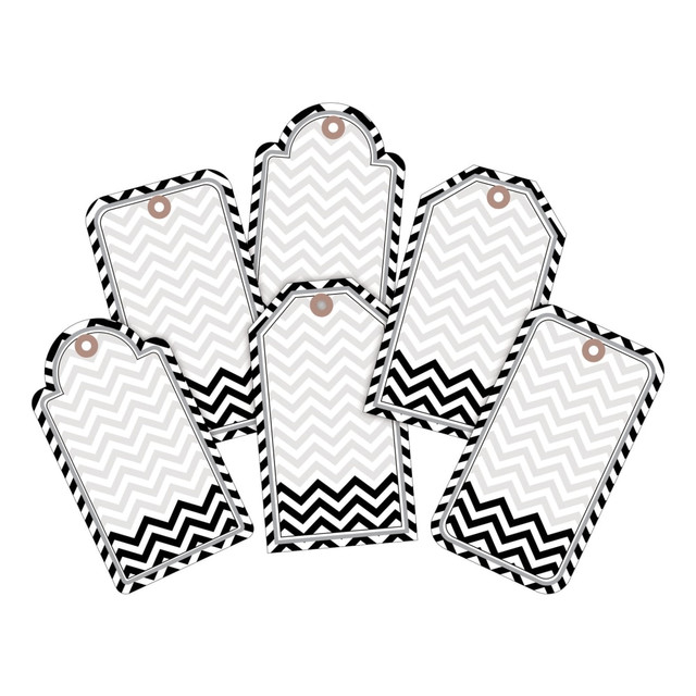 BARKER CREEK PUBLISHING, INC. BC3716 Barker Creek Accents, Double-Sided, Chevron Black/White, Pack Of 72