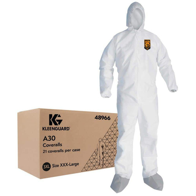 KleenGuard 48966 Disposable Coveralls: Size 3X-Large, SMS, Zipper Closure