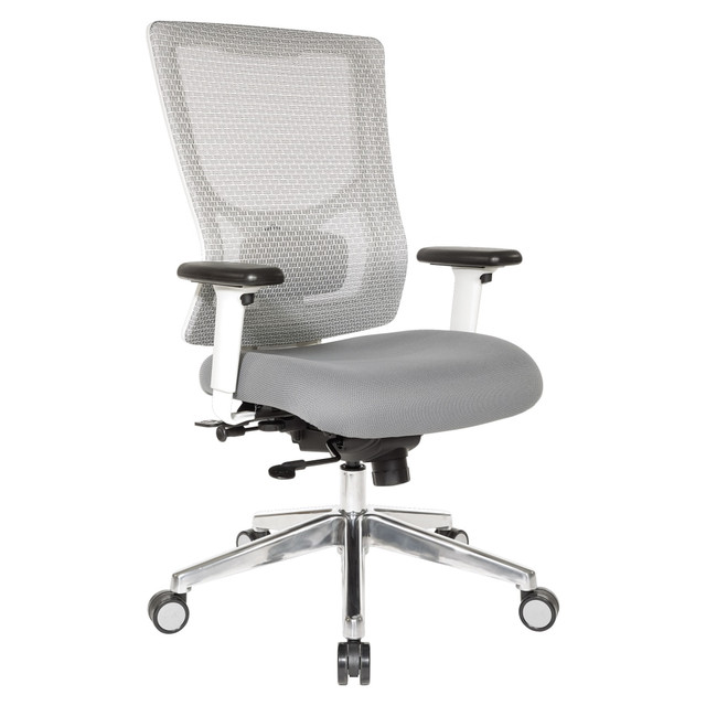 OFFICE STAR PRODUCTS Office Star 95672-5811  ProGrid Mesh Mid-Back Managers Chair, White/Jade