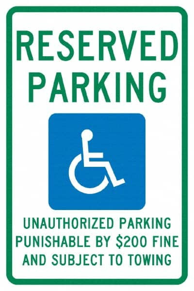 AccuformNMC Reserved Parking Unauthorized Parking Punishable By $200 Fine And Subject To Towing, TMS335G