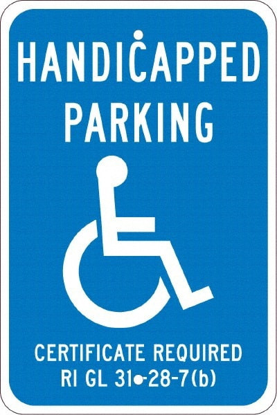 AccuformNMC ADA Traffic & Parking Sign: Rectangle, "Handicapped Parking Certificate Required" TMS334J