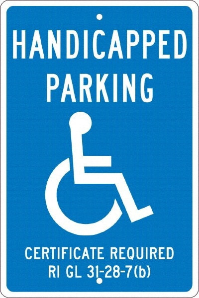 AccuformNMC ADA Traffic & Parking Sign: Rectangle, "Handicapped Parking Certificate Required" TMS334H