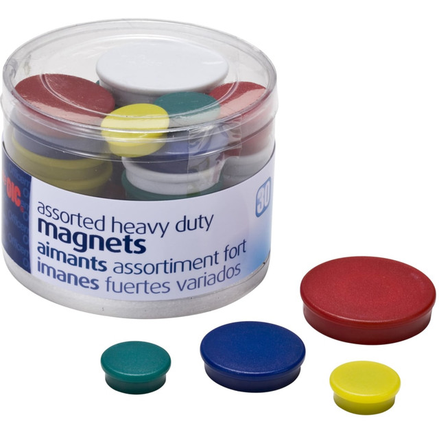 OFFICEMATE INTERNATIONAL CORP. 92501 Officemate Heavy-Duty Magnets, Assorted Colors, Pack Of 30 OFFICEMATE INTERNATIONAL CORP. 92501 Officemate Heavy-Duty Magnets, Assorted Colors, Pack Of 30