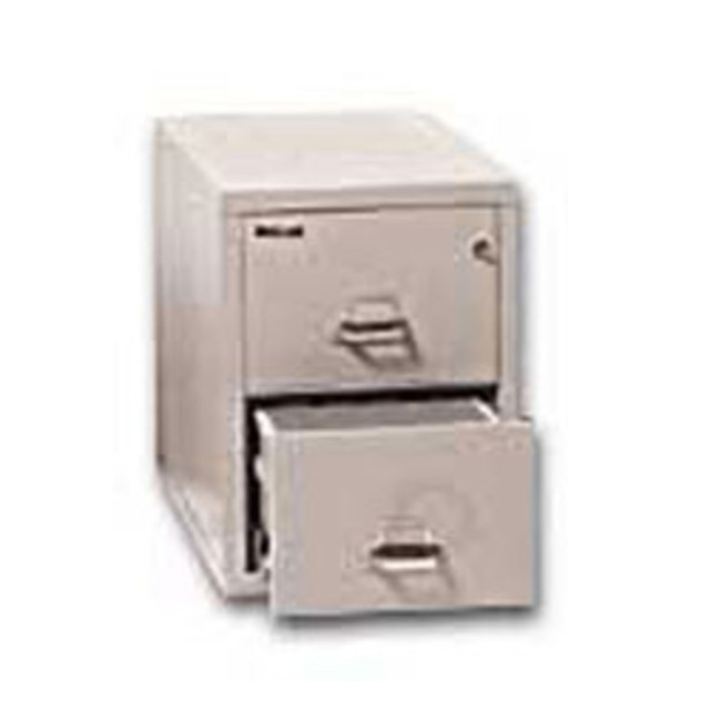 FIRE KING INTERNATIONAL, INC. 2-1831-CPLWG FireKing UL 1-Hour 31-5/8inD Vertical 2-Drawer Letter-Size Fireproof File Cabinet, Metal, Platinum, White Glove Delivery