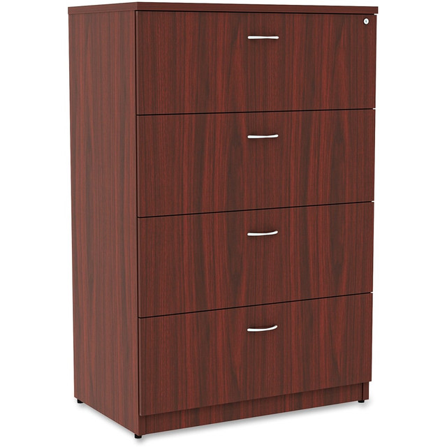 SP RICHARDS 34386 Lorell Essentials 35-1/2inW x 22inD Lateral 4-Drawer File Cabinet, Mahogany