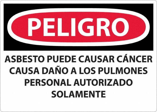 AccuformNMC Sign: Rectangle, "Peligro - Asbesto Puede Causar Cancer" SPD22AD