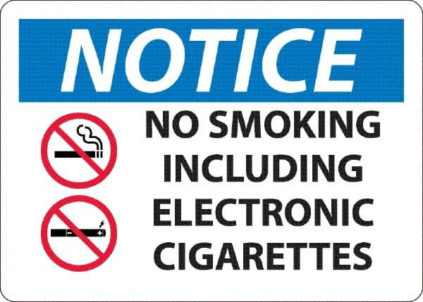 AccuformNMC Sign: Rectangle, "No Smoking Including Electronic Cigarettes" N503AB