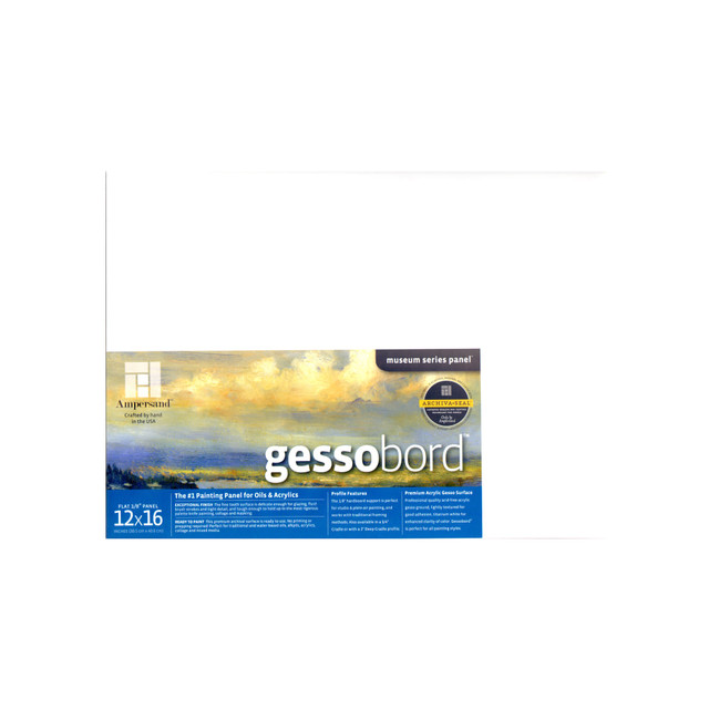 WINSOR & NEWTON GBS12-2 Ampersand Gessobord, 12in x 16in, 1/8in, White, Pack Of 2 WINSOR & NEWTON GBS12-2 Ampersand Gessobord, 12in x 16in, 1/8in, White, Pack Of 2