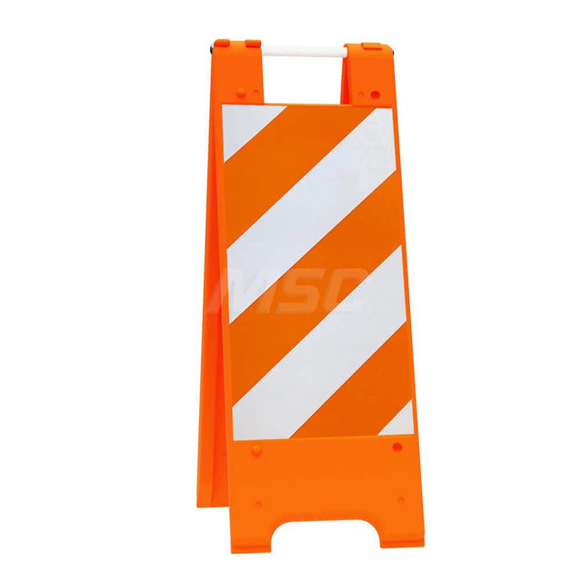 Plasticade 155-OHT12EG Pedestrian Barrier Sign Stand: Plastic, Orange, Use with Indoor & Outdoor