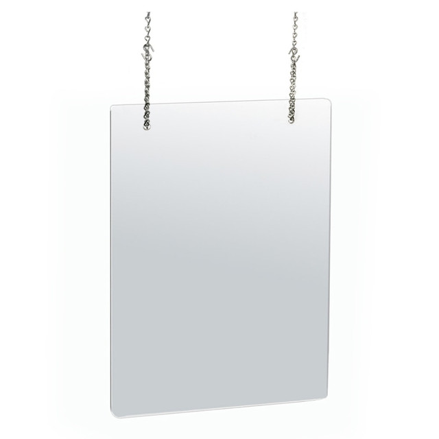 AZAR INTERNATIONAL INC 179902 Azar Displays Hanging Adjustable Cashier Shields/Sneeze Guards, 18in x 24in, Clear, Pack Of 2 Shields