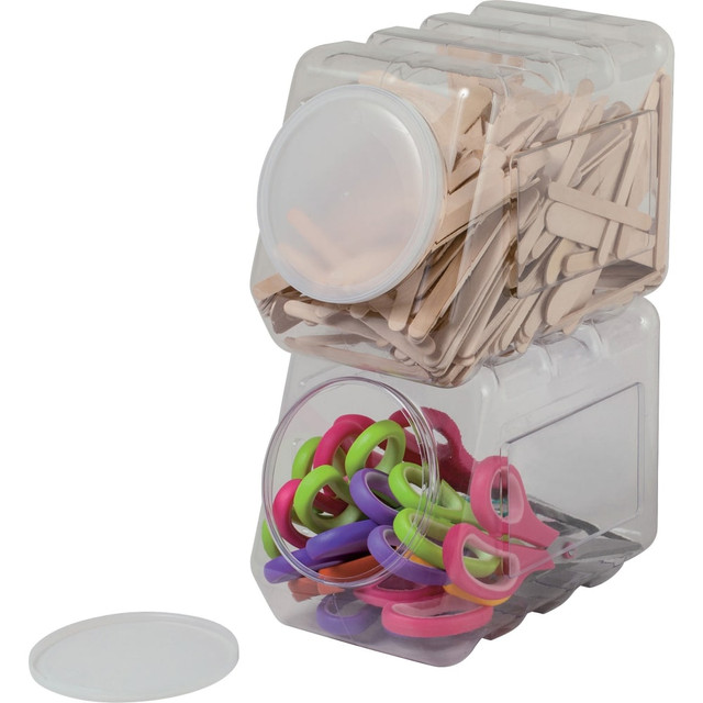 PACON CORPORATION Pacon 27660  Interlocking Storage Container With Lid - External Dimensions: 5.5in Width x 9.5in Depth x 6.8in Height - Interlocking Closure - Plastic - Clear - 1 / Each