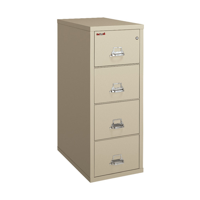 FIRE KING INTERNATIONAL, INC. 4-2131-CPLWG FireKing UL 1-Hour 31-5/8inD Vertical 4-Drawer Legal-Size Fireproof File Cabinet, Metal, Platinum, White Glove Delivery