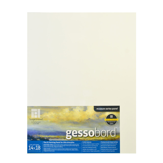 WINSOR & NEWTON GBS14-2 Ampersand Gessobord, 14in x 18in, 1/8in, White, Pack Of 2 WINSOR & NEWTON GBS14-2 Ampersand Gessobord, 14in x 18in, 1/8in, White, Pack Of 2