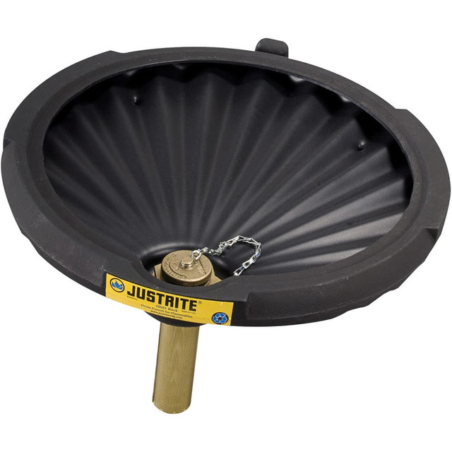 Justrite. 28681 Drum Funnels & Funnel Covers; Type: Drum Funnel; Compatible Drum/Pail Capacity (Gal.): 30.00; 55.00; Diameter (Decimal Inch): 21.0000; Diameter (Inch): 21; Height (Inch): 3.25; Height (Decimal Inch): 3.000000; Arrester/Tube Length (In