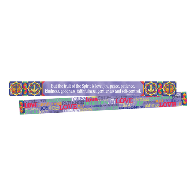 BARKER CREEK PUBLISHING, INC. Barker Creek BC3677  Double-Sided Border Strips, 3in x 35in, Fruit Of The Spirit, Set Of 24