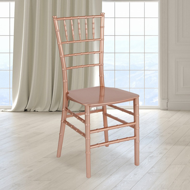 FLASH FURNITURE LEROSEM  HERCULES Series Resin Stackable Chiavari Chair, Rose Gold