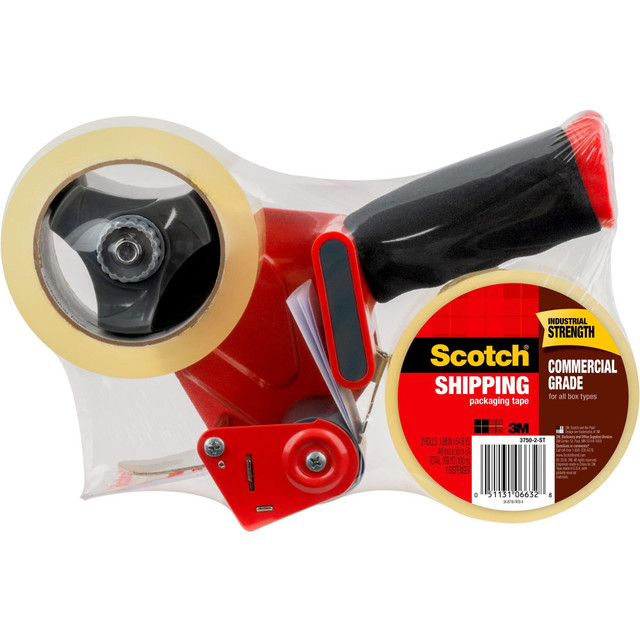 3M CO 3750-2ST Scotch H180 Box Sealing Tape Dispenser, 2 Rolls of Tape Included