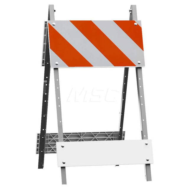 Plasticade 105G-T12EGB6 Traffic Barricades; Barricade Height (Inch): 45 ; Barricade Width (Inch): 24 ; Reflective: Yes ; Compliance: MASH Compliant; MUTCD