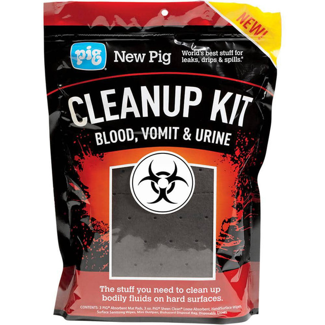 New Pig KIT5004 Spill Kits; Kit Type: Blood Born Pathogens Spill Kit; Container Type: Bag; Absorption Capacity: 37.4 oz; Color: Red; Portable: Yes; Capacity per Kit (Gal.): 37.4 oz