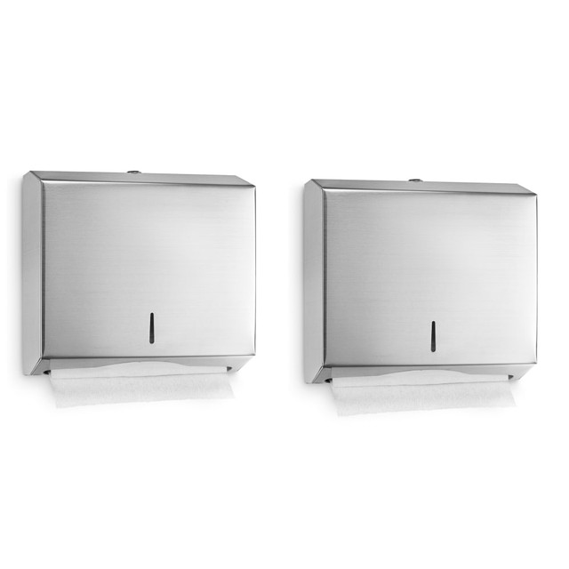 ADIR CORP. ALP481-2PK Alpine Industries Stainless Steel Multi-Fold/C-Fold Paper Towel Dispensers, Silver, Pack Of 2 Dispensers