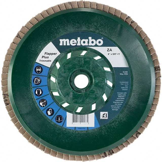 Metabo 629454000 Flap Disc: 5/8-11 Hole, 80 Grit, Zirconia Alumina, Type 29