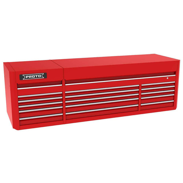Proto J558827B-15RD Bases & Risers & Add-Ons; Load Capacity (Lb.): 3200 ; For Use With: Top Chest ; Overall Height (Inch): 27-1/4 ; Material: Steel ; Color: Red ; Number Of Drawers: 15.000