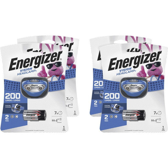 ENERGIZER BRANDS LLC HDA32ECT Energizer Vision LED Headlamp - LED - 80 lm Lumen - 3 x AAA - Battery - Blue - 4 / Carton