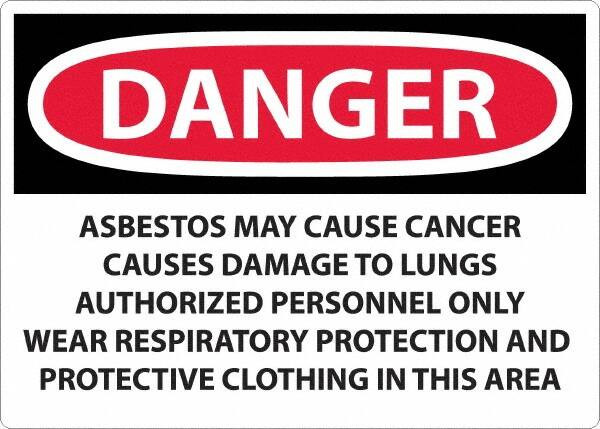 AccuformNMC Sign: Rectangle, "Danger - Asbestos May Cause Cancer" D23AD