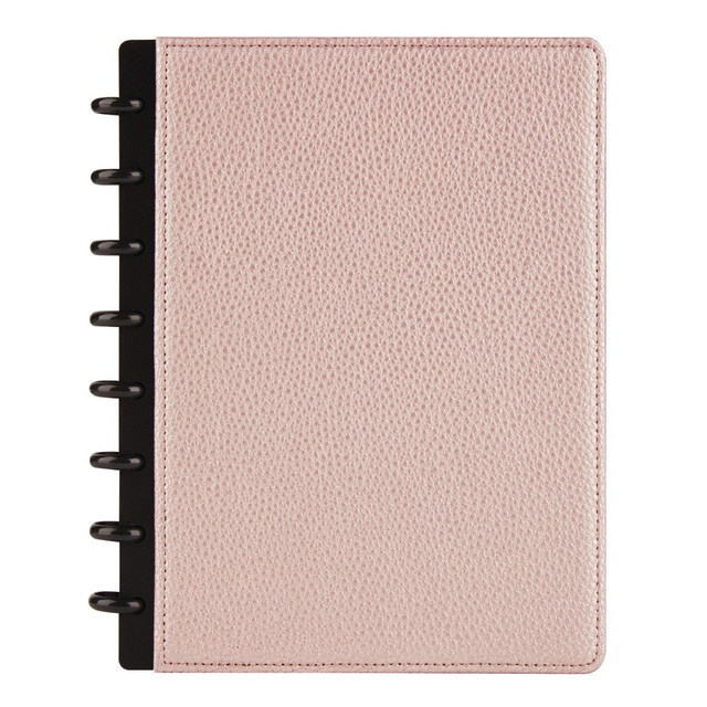 OFFICE DEPOT TULJRNBK-LEA-RG TUL Discbound Notebook With Pebbled Leather Cover, Junior Size, Narrow Ruled, 60 Sheets, Rose Gold OFFICE DEPOT TULJRNBK-LEA-RG TUL Discbound Notebook With Pebbled Leather Cover, Junior Size, Narrow Ruled, 60 Sheets, Rose Gold