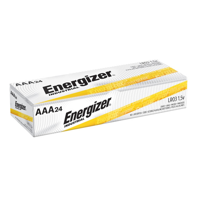 ENERGIZER BRANDS LLC EN92 Energizer Industrial AAA Alkaline Batteries, Pack Of 24 ENERGIZER BRANDS LLC EN92 Energizer Industrial AAA Alkaline Batteries, Pack Of 24