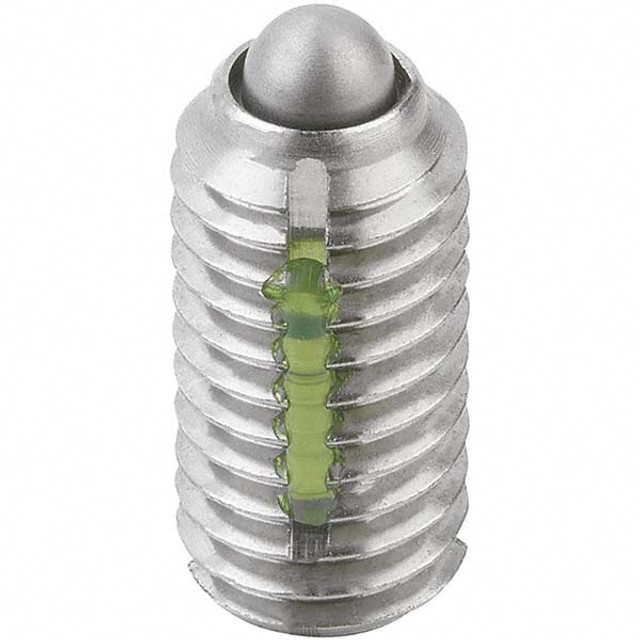 KIPP K0324.110 Threaded Spring Plunger: M10, 0.748" Thread Length, 0.1772" Dia, 0.0984" Projection