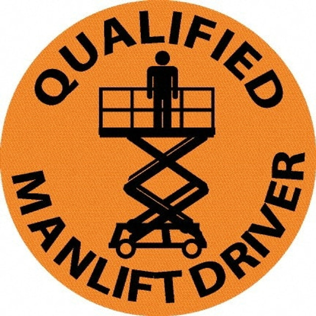 AccuformNMC Pack of 25 Qualified Man Lift Driver, Hard Hat Labels HH83R
