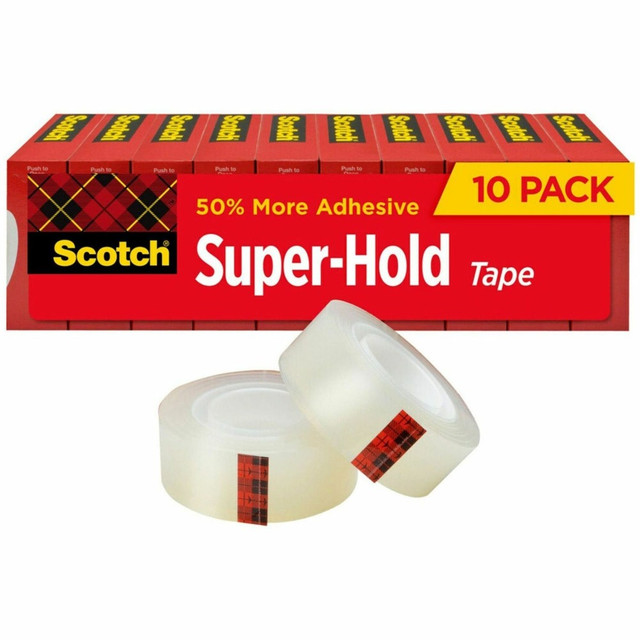 3M CO 700K10 Scotch Super-Hold Tape, 3/4in x 1,000in, Clear, Pack Of 10 Rolls 3M CO 700K10 Scotch Super-Hold Tape, 3/4in x 1,000in, Clear, Pack Of 10 Rolls
