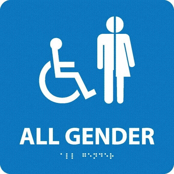 AccuformNMC Sign: Square, "All Gender" ADA22BL