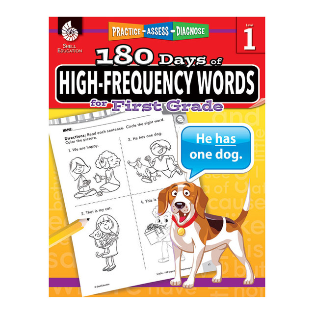 SHELL EDUCATION 51634  180 Days Of High-Frequency Words, Grade 1