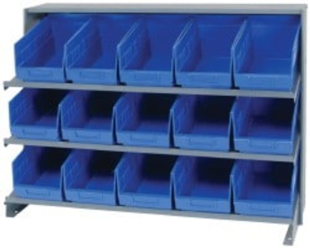 Quantum Storage QPRHA-202BL 15 Bin Store-More Sloped Shelving System