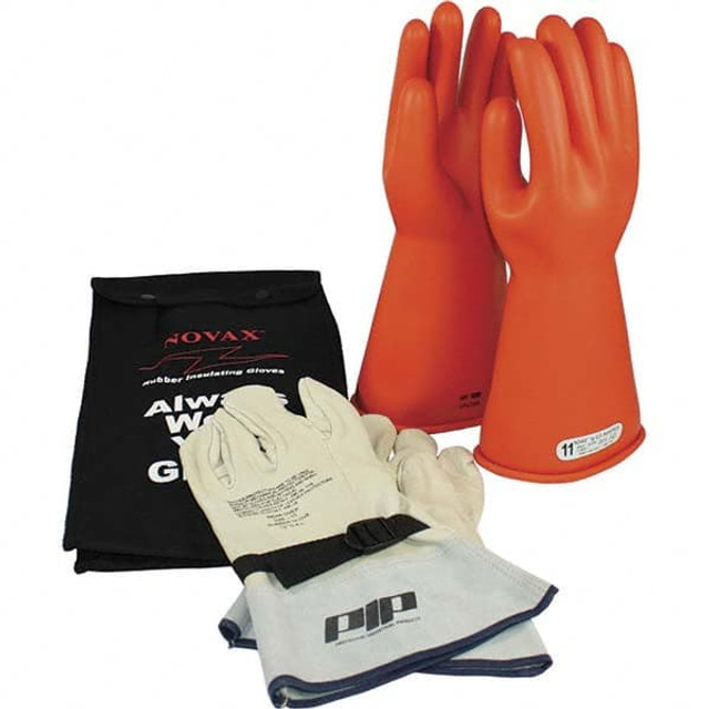 PIP 147-SK-1/12-KIT Electrical Protection Gloves & Leather Protectors; Type: Lineman's Glove Kit; Numeric Size: 12; Glove Class Number: 1; Material: Rubber; Length (Inch): 14 in; Color: Orange; Glove Material: Rubber; AC Maximum Use Voltage: 7500.00;