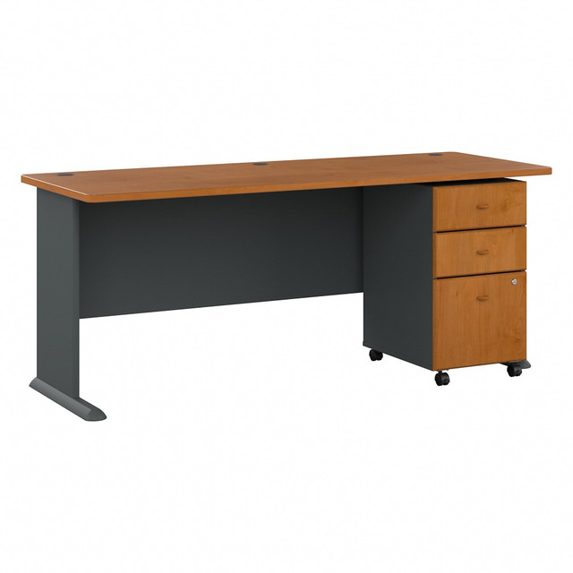 BUSH INDUSTRIES INC. SRA013NCSU Bush Business Furniture Office Advantage 72inW Computer Desk With Mobile File Cabinet, Natural Cherry/Slate, Standard Delivery BUSH INDUSTRIES INC. SRA013NCSU Bush Business Furniture Office Advantage 72inW Computer Desk With Mobile File Cabinet, Natural Cherry/Slate, Standard Delivery
