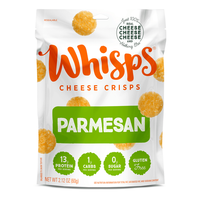 TEACHER CREATED RESOURCES 412045 Whisps Cheese Crisps, Parmesan, 2.12 Oz, Pack Of 12 Bags