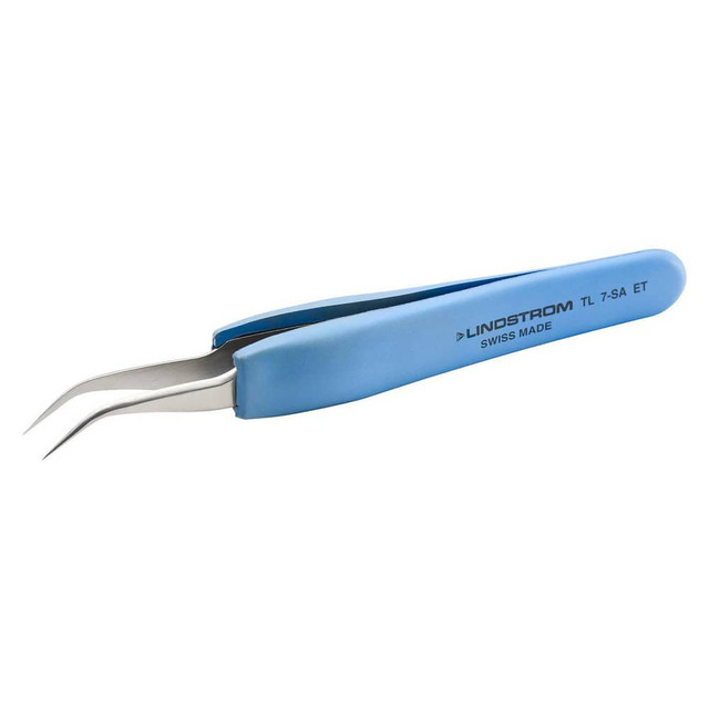 Lindstrom Tool 7A-SA-ET Tweezers; Tweezer Type: Precision ; Pattern: 7A-SA ; Material: Steel ; Tip Type: Curved ; Tip Shape: Pointed ; Overall Length (Decimal Inch): 4.7500