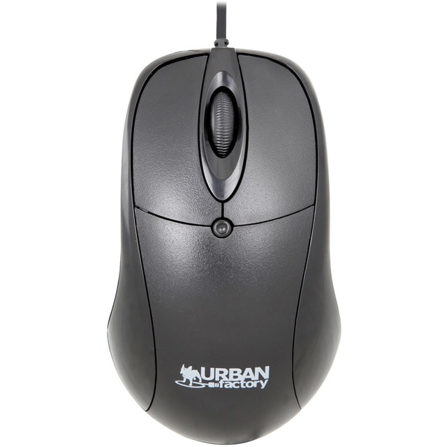 URBAN FACTORY BCM01UF  Big Crazy Ambidextrous Wired USB Mouse, Full Size, Black, BCM01UF