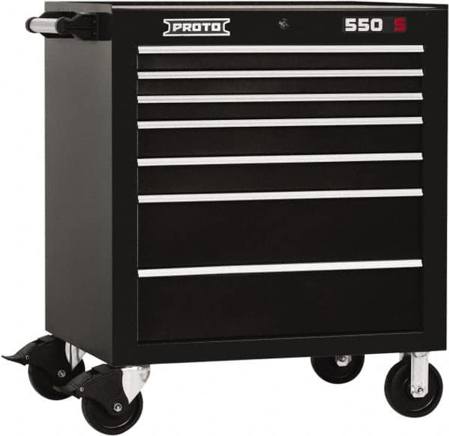 Proto J553441-7BK Steel Tool Roller Cabinet: 7 Drawers